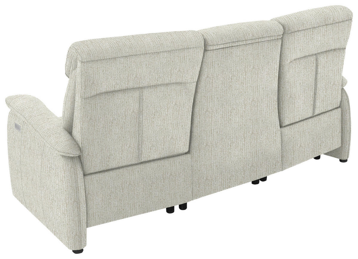 TRAPEZSOFA in Flachgewebe Naturfarben  - Schwarz/Naturfarben, KONVENTIONELL, Textil/Metall (219/107/97cm) - Pure Home Comfort
