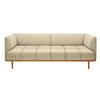 BIGSOFA Flachgewebe Hellbraun  - Hellbraun, MODERN, Holz/Textil (220/77/120cm) - Joka