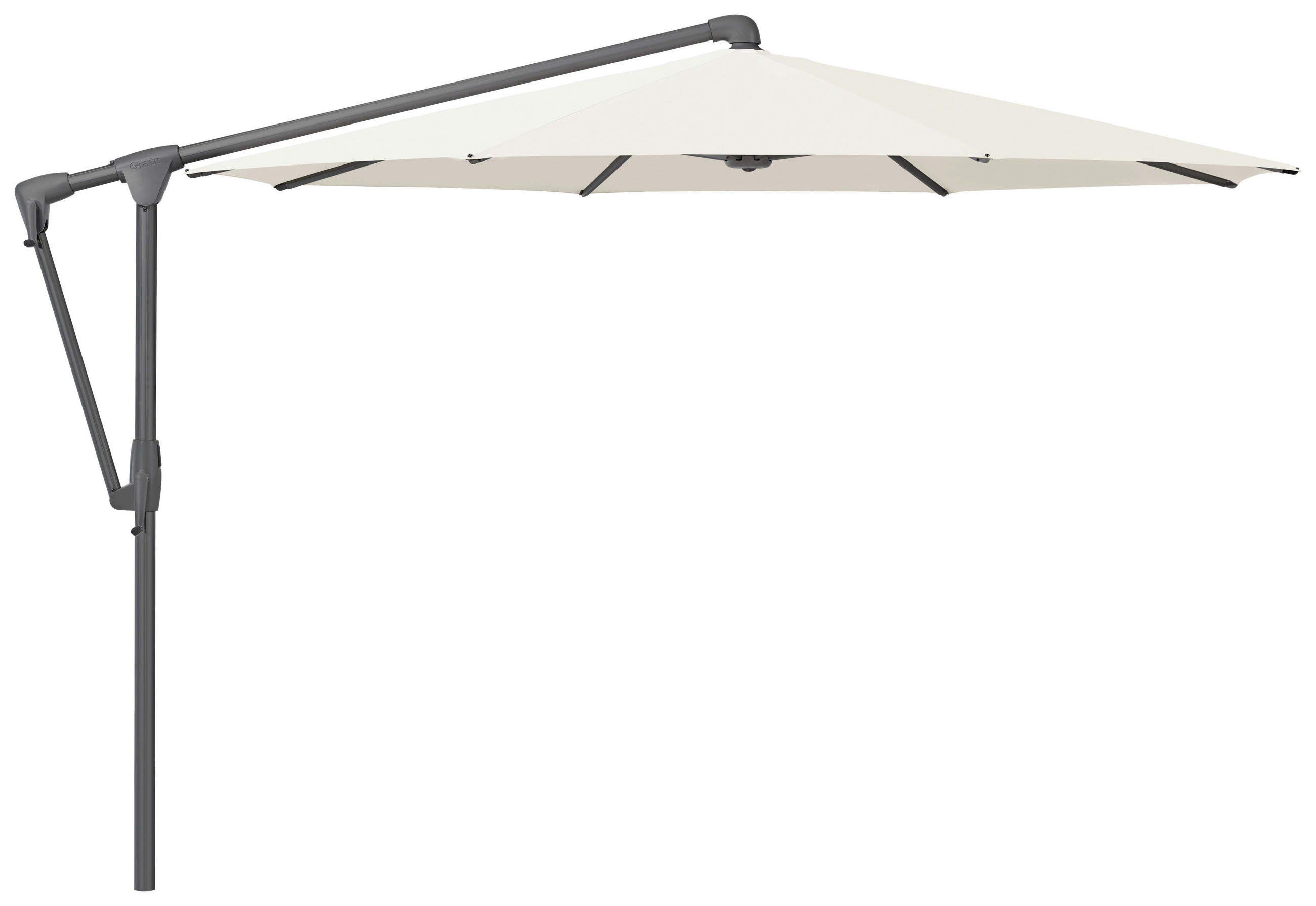 AMPELSCHIRM 330 cm Weiß  - Anthrazit/Weiß, Design, Textil/Metall (330/330cm) - Glatz
