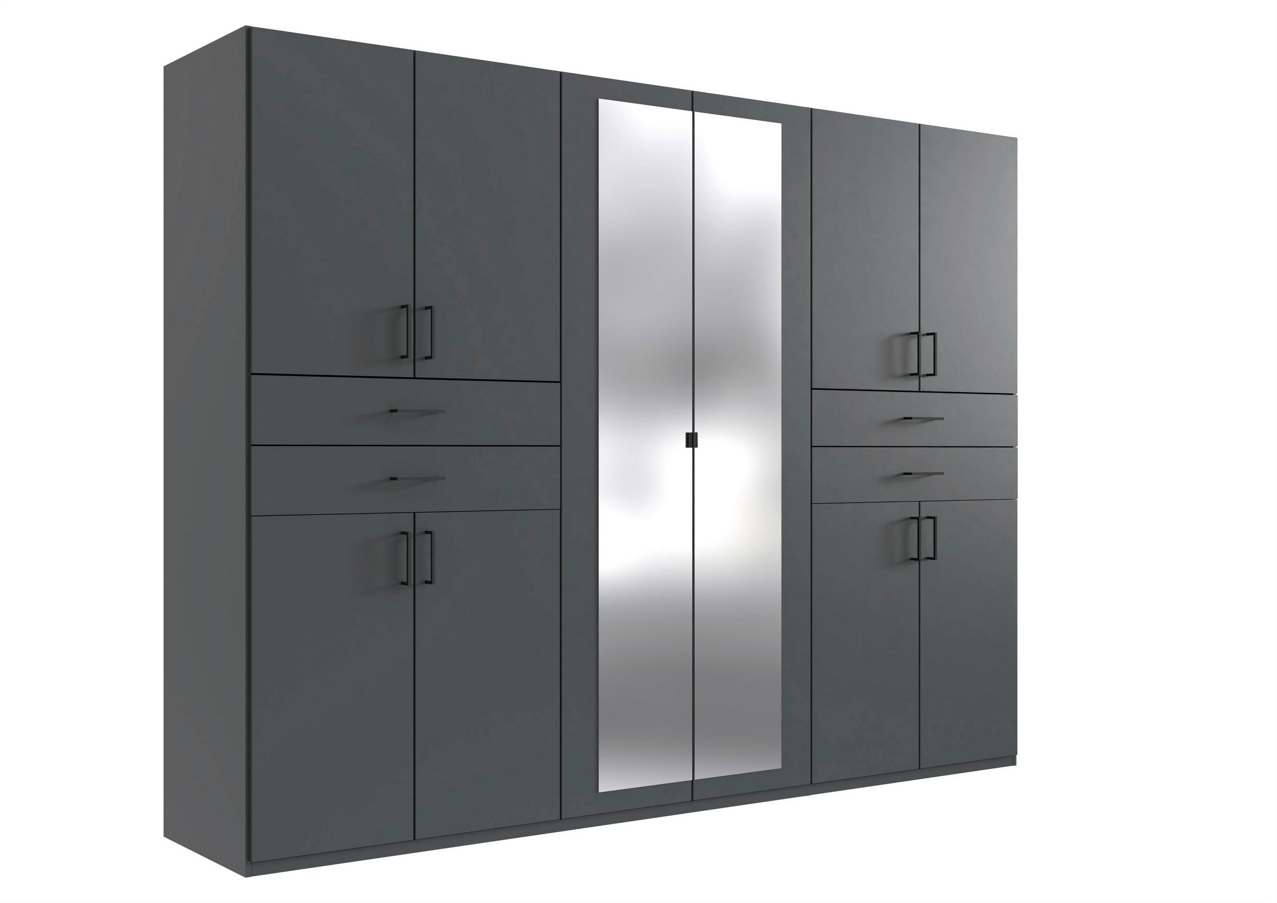 ORMAR ZA ODJEĆU     - boje grafita/crna, Moderno, staklo/drvni materijal (270/208/58cm) - Hom`in