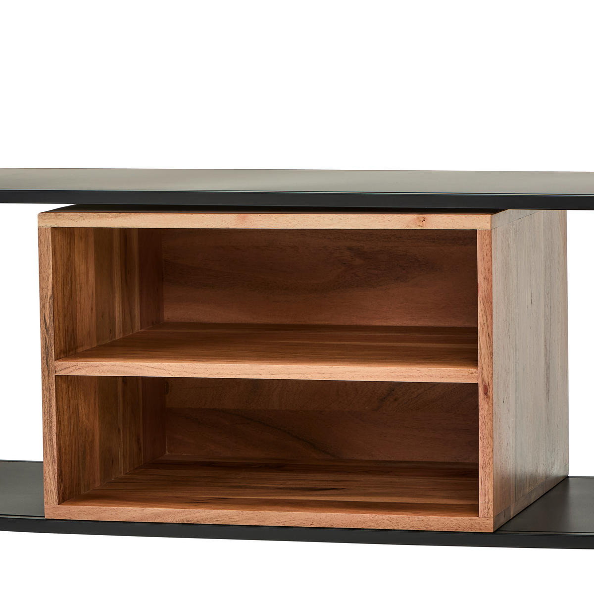 LOWBOARD  in 160/40/50 cm  - Schwarz/Naturfarben, Design, Holz/Metall (160/40/50cm) - Livetastic