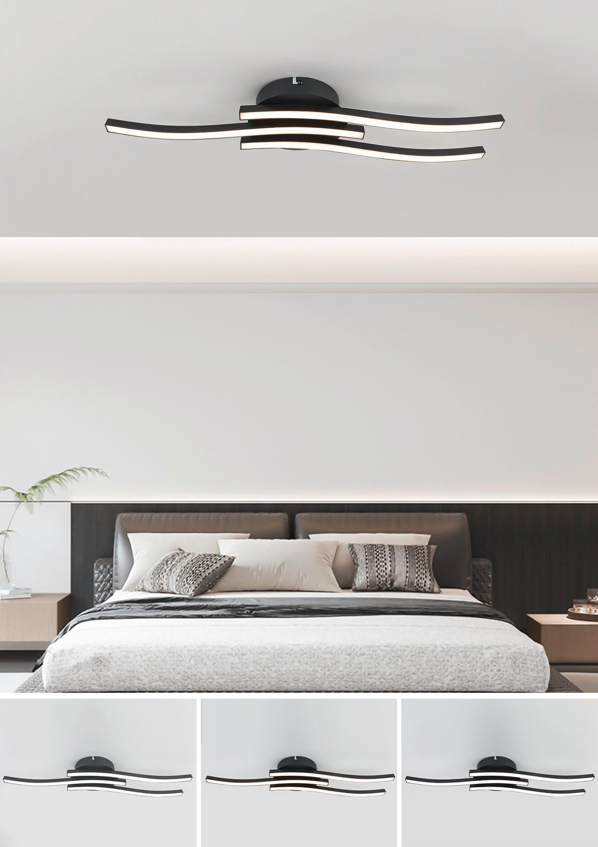 Plafonieră Cu Led 18 W    54,5/14/6,5 cm  - alb/negru, Basics, plastic/metal (54,5/14/6,5cm) - Boxxx