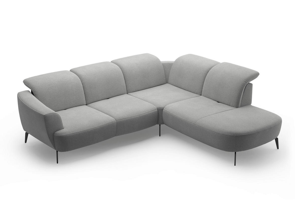 ECKSOFA in Mikrofaser Grau  - Schwarz/Grau, Konventionell, Textil/Metall (300/267cm) - Sit & More