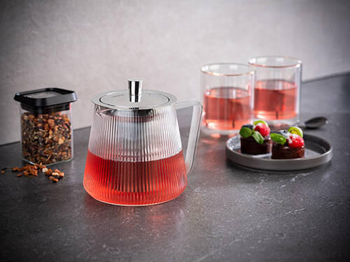 TEEKANNE Infusa  - Transparent/Silberfarben, Design, Glas/Metall (13/15cm) - Gefu