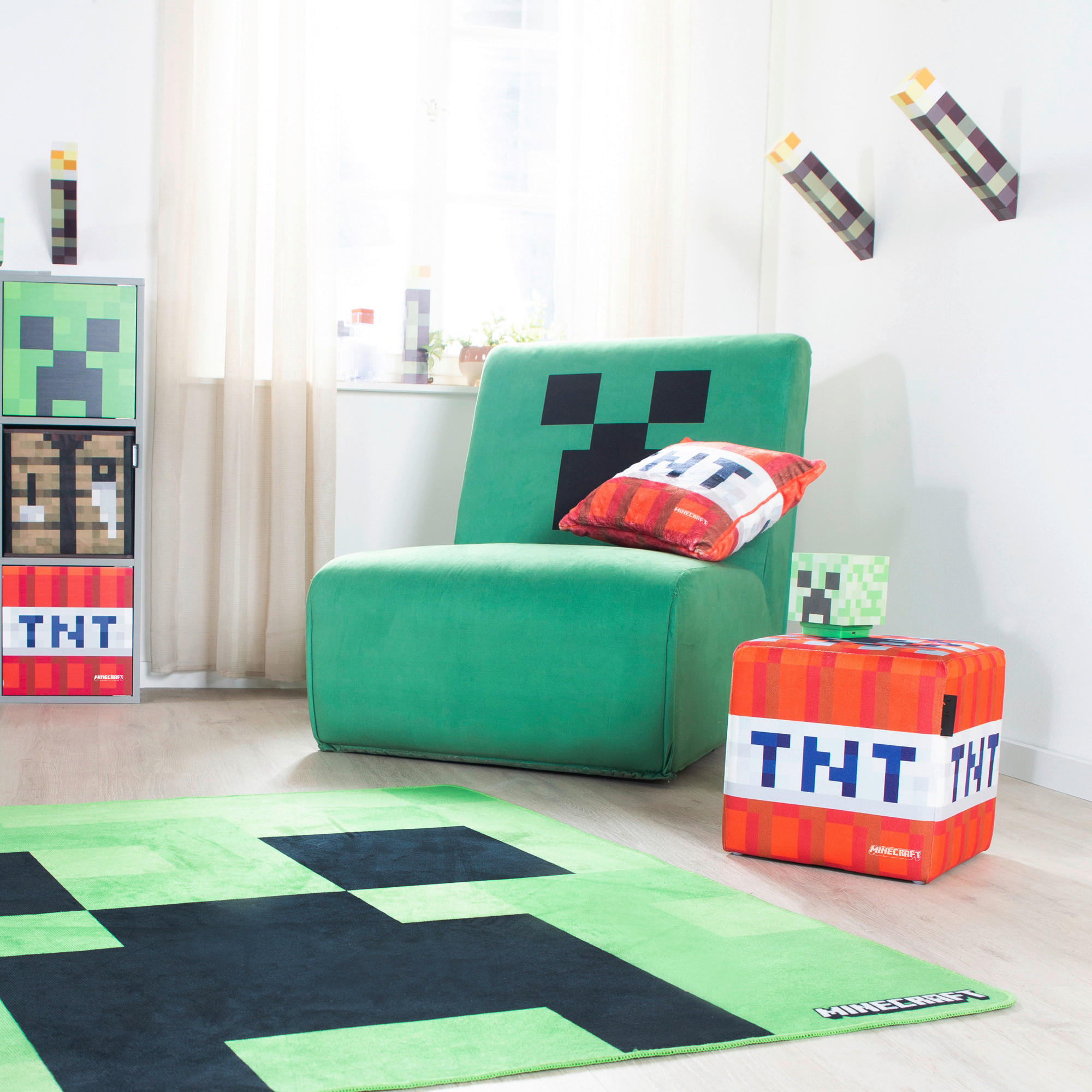 LOUNGE NASLANJAČ žamet  - zelena, Moderno, tekstil (66/80/94cm) - Minecraft