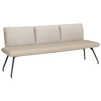 SITZBANK 230/88/62 cm Lederlook, Mikrofaser Schwarz, Beige, Hellbraun Metall  - Hellbraun/Beige, Design, Textil/Metall (230/88/62cm) - Moderano
