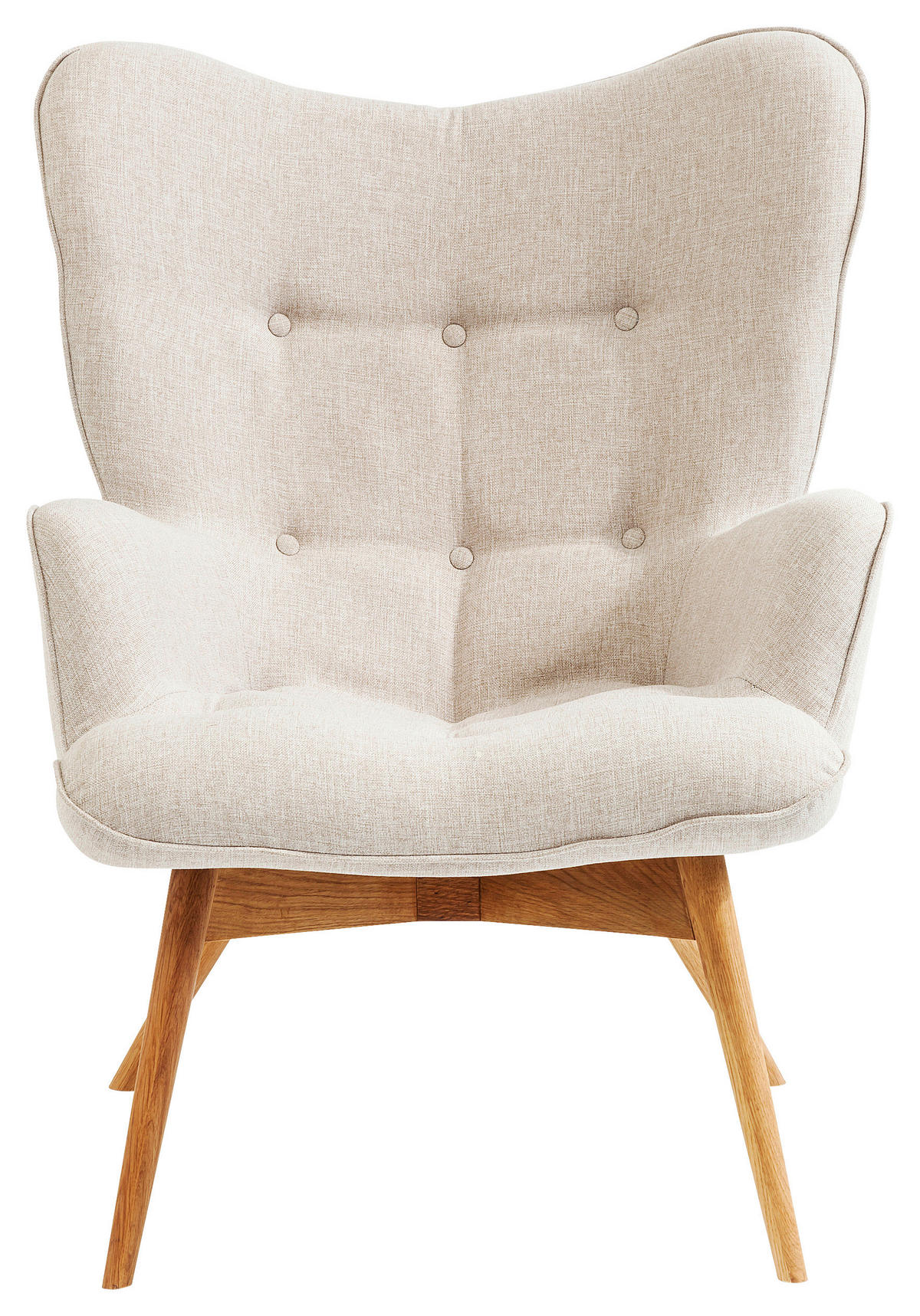OHRENSESSEL in Fleece Creme  - Creme/Naturfarben, Trend, Holz/Textil (73/94/83cm) - Kare-Design