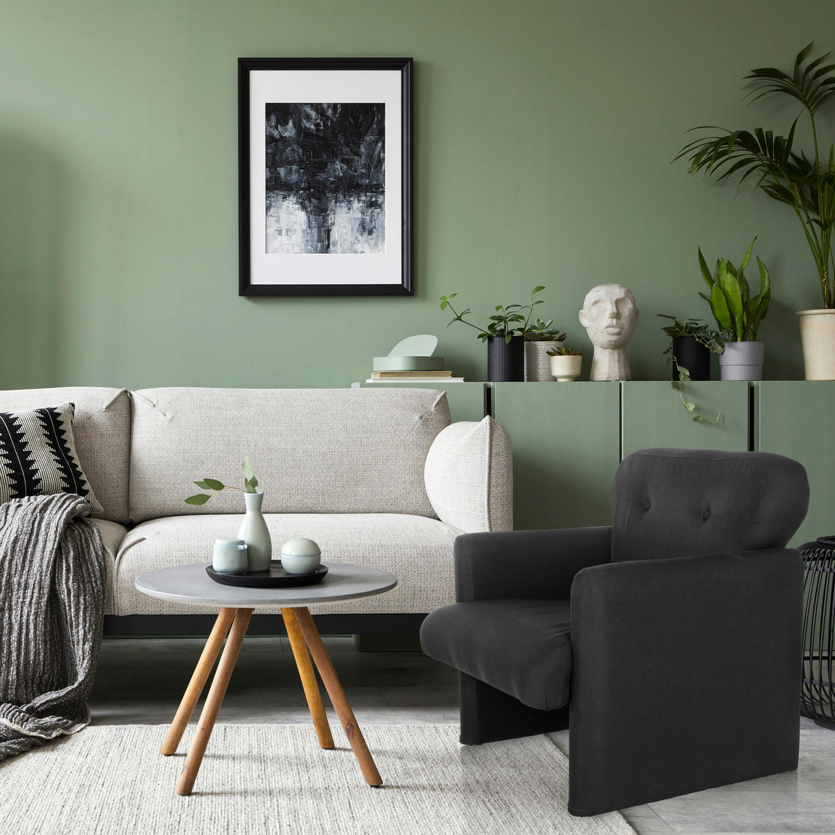 LOUNGEFÅTÖLJ  - svart, Modern, textil (66/77/74cm) - MID.YOU