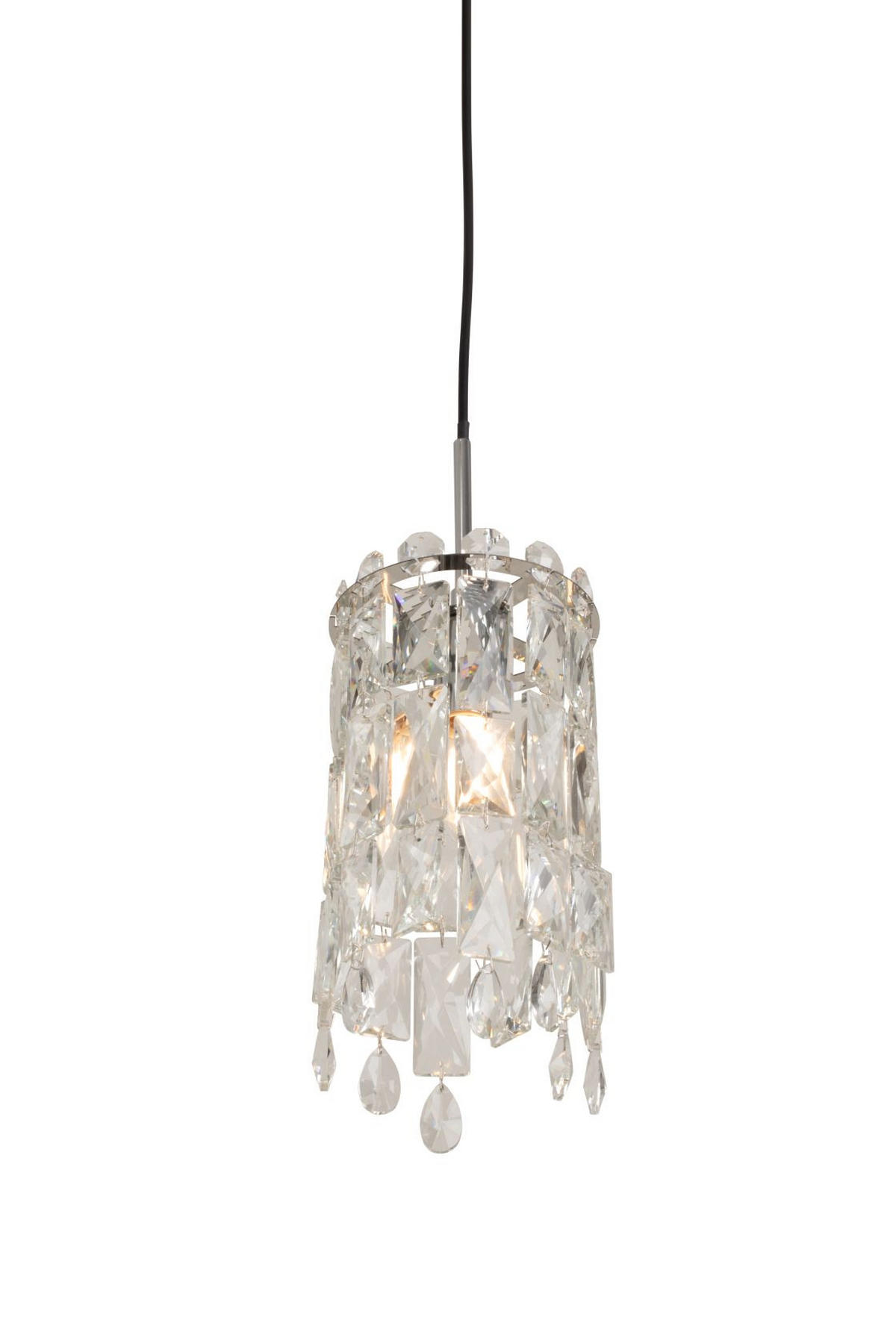 HÄNGELEUCHTE 118/14/150 cm  - Chromfarben/Transparent, Design, Glas/Metall (118/14/150cm) - Glandor