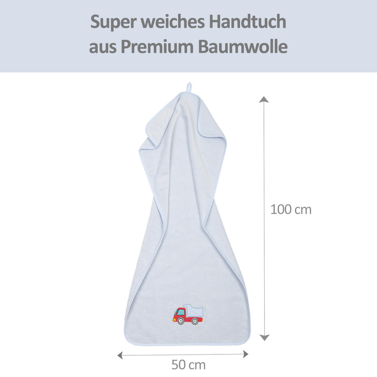 HANDTUCH 50/100 cm AUTO Hellblau  - Hellblau, Basics, Textil (50/100cm)