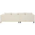 ECKSOFA  in Flachgewebe Creme  202/306 cm  - Buchefarben/Creme, KONVENTIONELL, Holz/Textil (202/306cm) - Carryhome