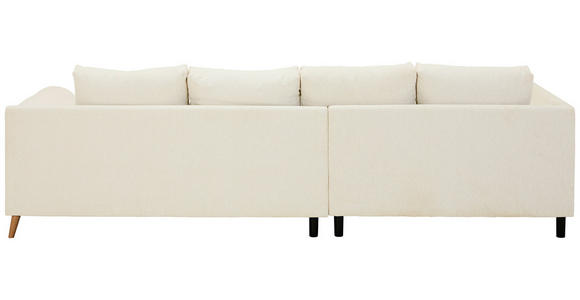 ECKSOFA  in Flachgewebe Creme  202/306 cm  - Buchefarben/Creme, KONVENTIONELL, Holz/Textil (202/306cm) - Carryhome