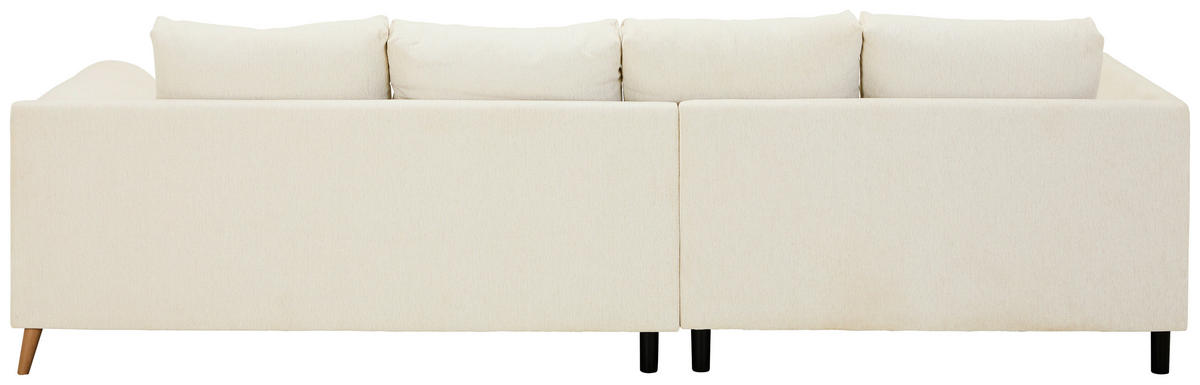ECKSOFA Creme Flachgewebe  - Buchefarben/Creme, KONVENTIONELL, Holz/Textil (202/306cm) - Carryhome