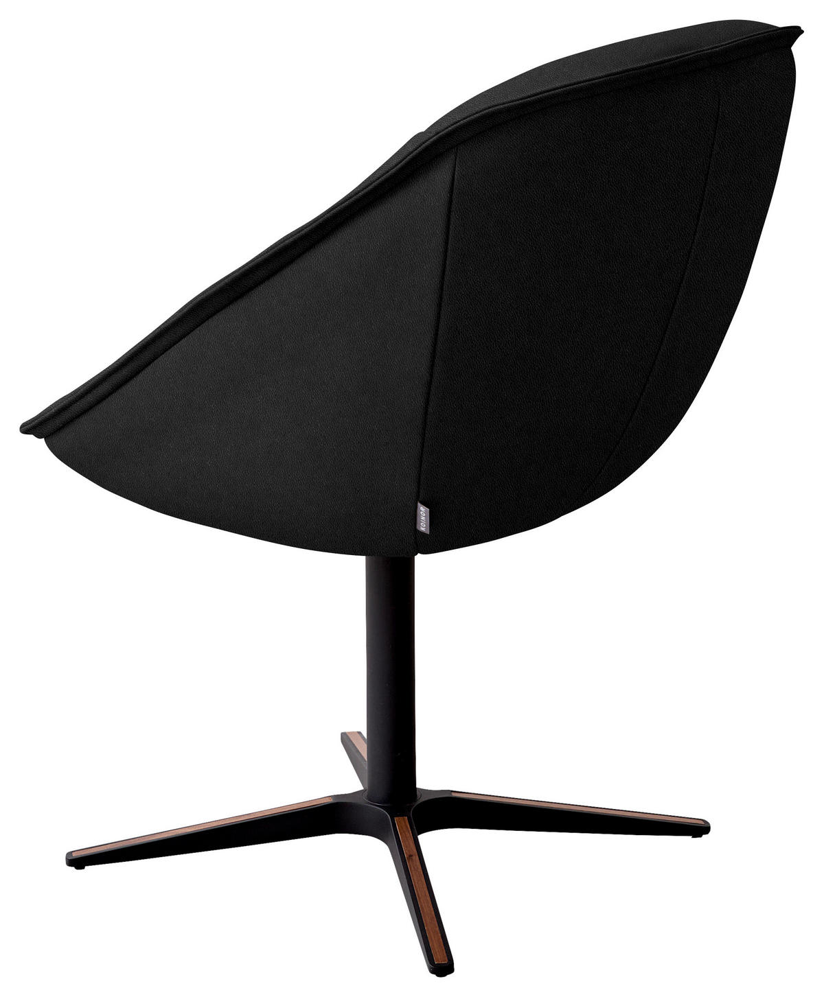 ARMLEHNSTUHL  Beinauswahl, Lederauswahl, Stoffauswahl, inklusive Armlehnen, automatische Rückholfunktion, gepolsterte Armlehnen, Sitzfläche 320° drehbar  Echtleder  - Anthrazit/Schwarz, Design, Leder/Holz (63/88/70cm) - Koinor