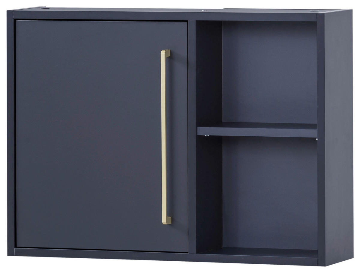 HÄNGESCHRANK 66,8/48,4/16 cm  - Goldfarben/Dunkelblau, MODERN, Holzwerkstoff/Metall (66,8/48,4/16cm) - Stylife