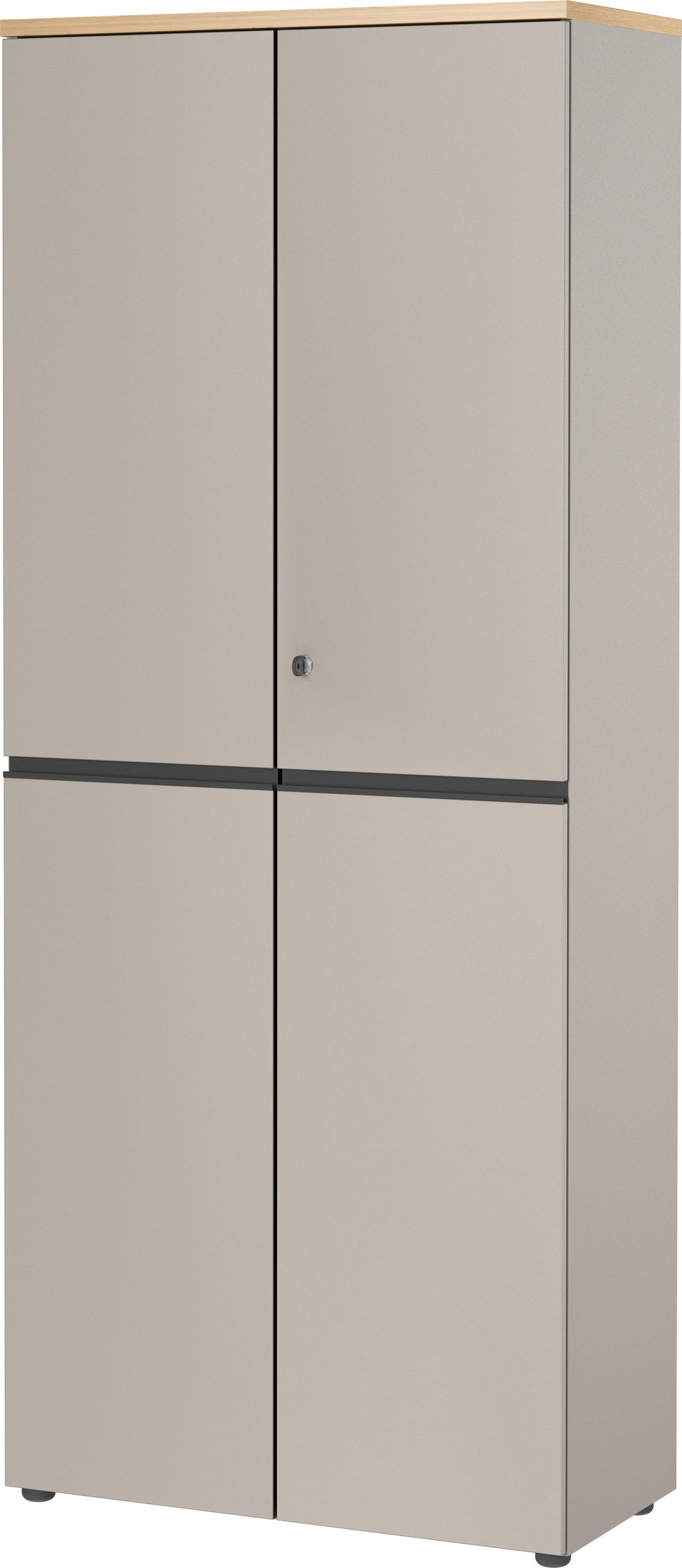 AKTENSCHRANK Grau, Eichefarben  - Eichefarben/Grau, MODERN, Holzwerkstoff (81/197/40cm) - Novel