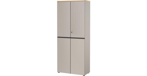 AKTENSCHRANK 81/197/40 cm - Eichefarben/Grau, MODERN, Holzwerkstoff (81/197/40cm) - Novel
