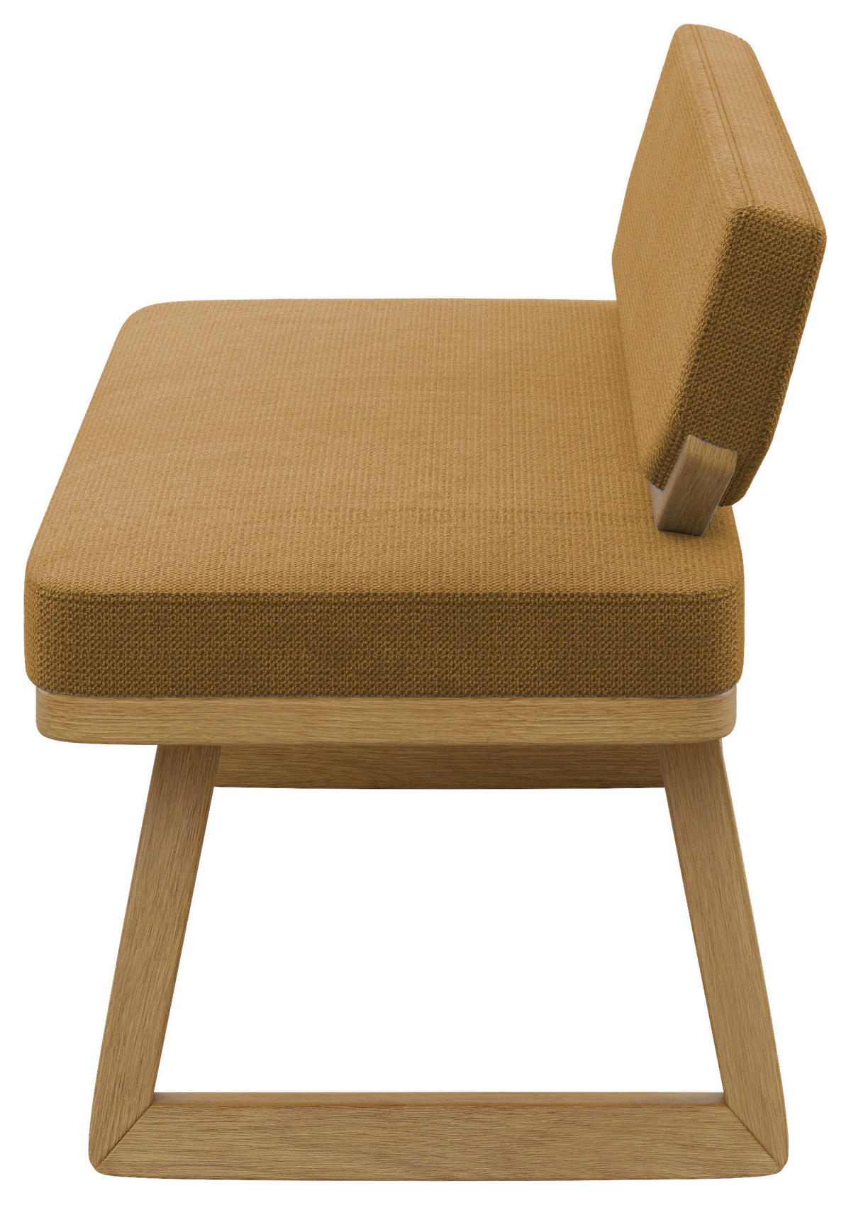 SITZBANK 190/80/52 cm Flachgewebe Schwarz, Currygelb Eiche massiv  - Currygelb/Schwarz, Basics, Holz/Textil (190/80/52cm) - Carryhome