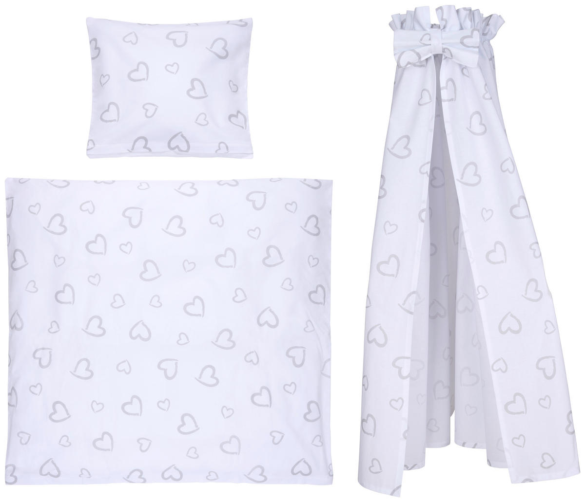 KOMPL. SADA NA KOLÍSKU S KOL. - sivá/biela, Basics, drevo/textil (91/60/73cm) - My Baby Lou
