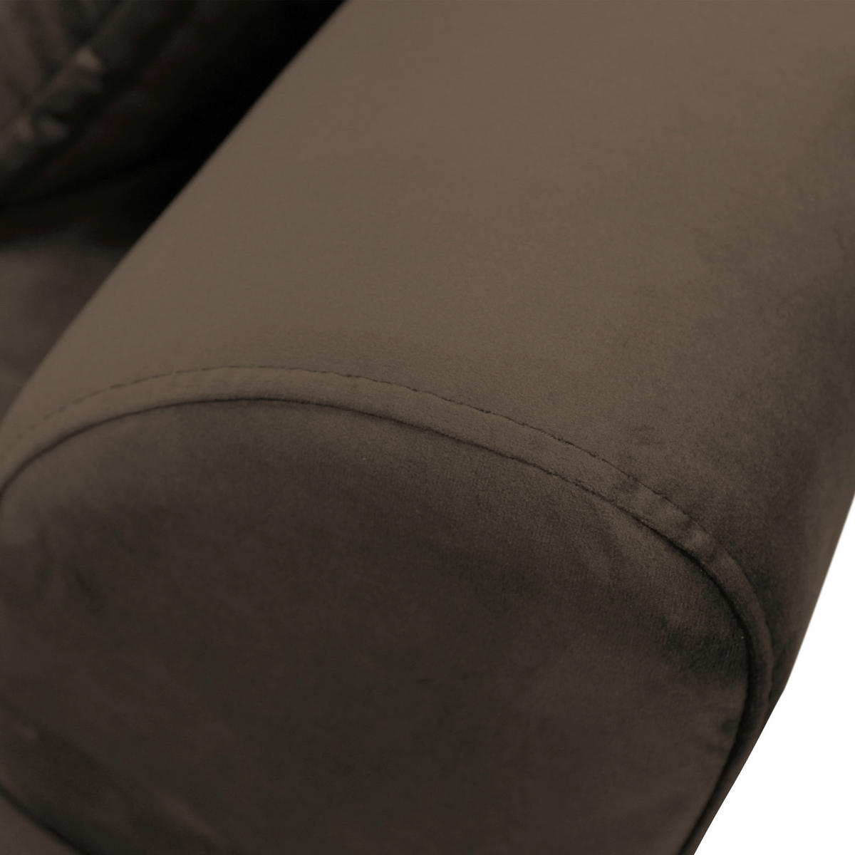 ECKSCHLAFSOFA Velours Braun  - Schwarz/Braun, Design, Textil/Metall (277/187cm) - Livetastic
