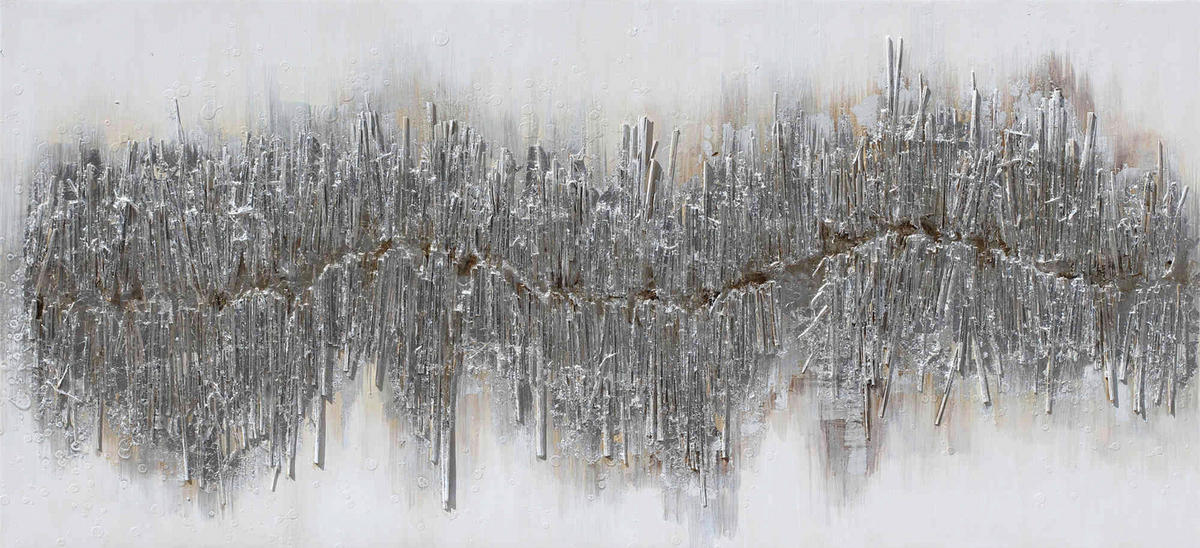 ULJENA SLIKA  120/55 cm       - bijela/srebrne boje, Basics, drvo/tekstil (120/55cm) - Monee