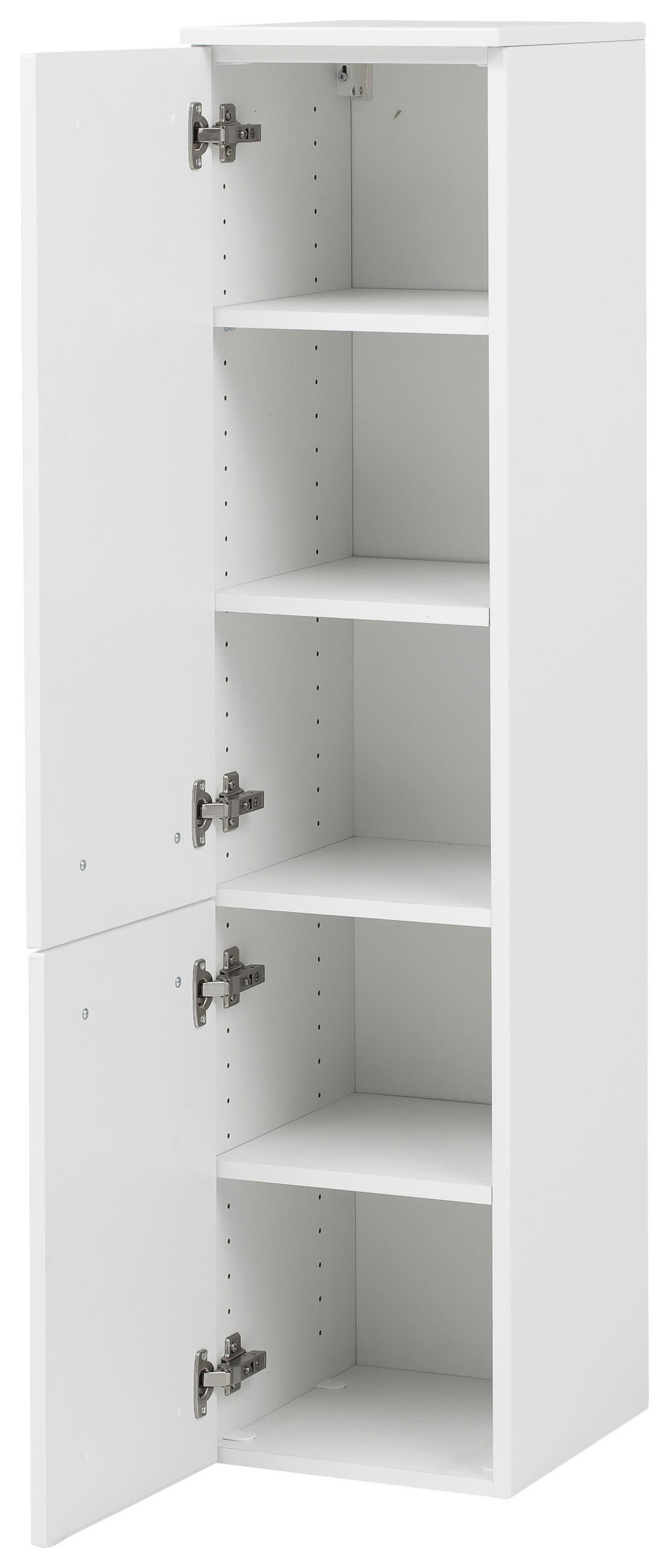 MIDISCHRANK 30/130/35 cm  - Edelstahlfarben/Weiß, KONVENTIONELL, Holzwerkstoff/Metall (30/130/35cm) - Held