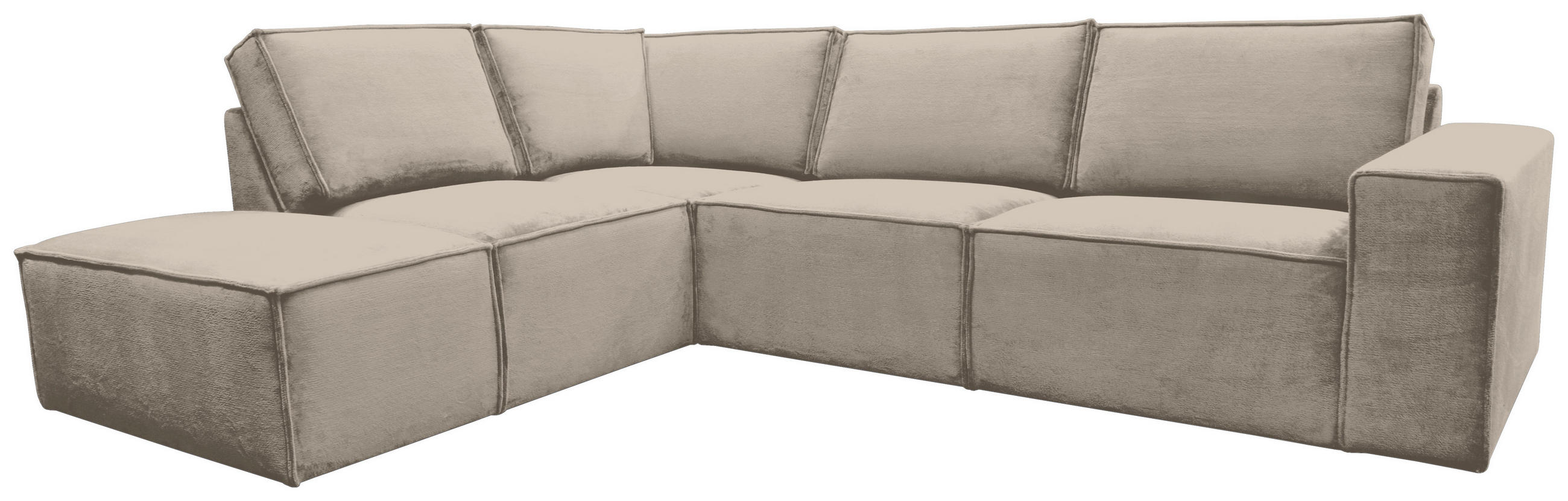 ECKSOFA Taupe Chenille  - Taupe/Schwarz, KONVENTIONELL, Kunststoff/Textil (212/275cm) - Carryhome