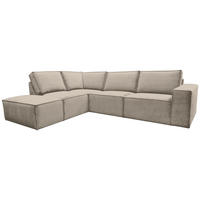 ECKSOFA Taupe Chenille  - Taupe/Schwarz, KONVENTIONELL, Kunststoff/Textil (212/275cm) - Carryhome