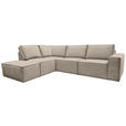 ECKSOFA Taupe Chenille  - Taupe/Schwarz, KONVENTIONELL, Kunststoff/Textil (212/275cm) - Carryhome