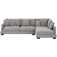 ECKSOFA Grau Webstoff  - Schwarz/Grau, Design, Textil/Metall (323/212cm) - Livetastic