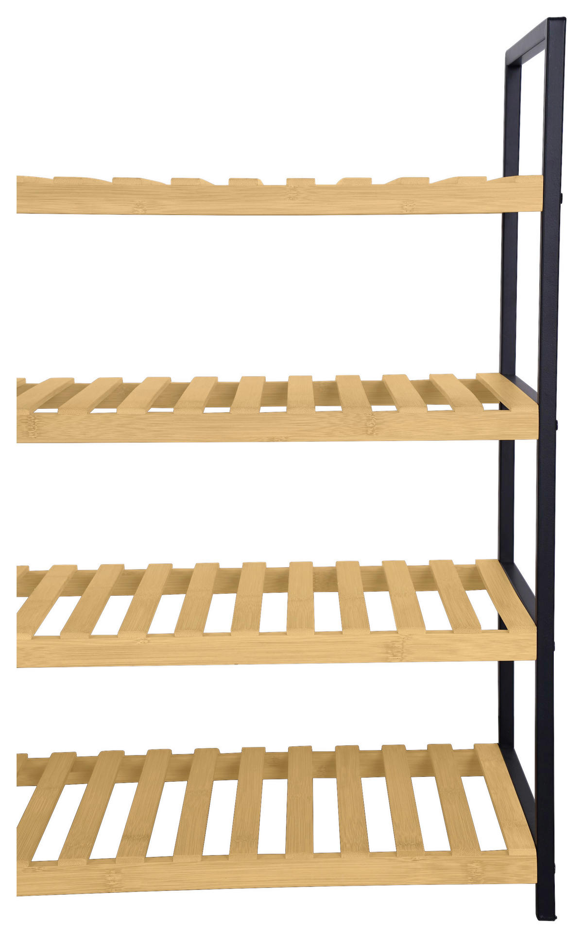 SCHUHREGAL Naturfarben, Schwarz  - Schwarz/Naturfarben, Basics, Naturmaterialien/Metall (70/64,5/30cm) - Carryhome