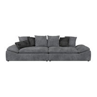 BIGSOFA Chenille Anthrazit  - Anthrazit/Schwarz, Trend, Textil (310/76-90/124cm) - MID.YOU
