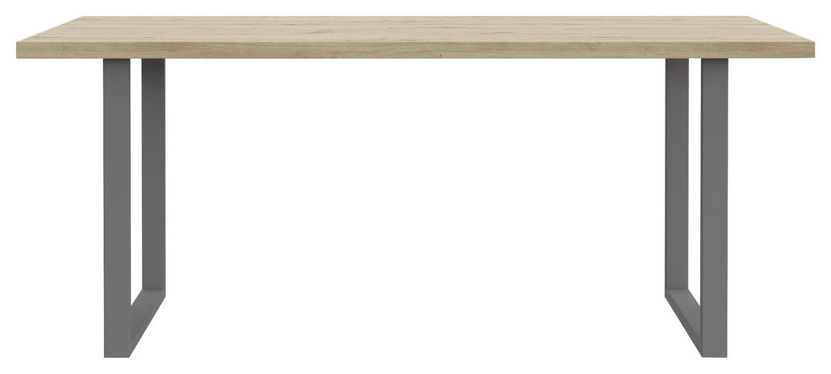 ESSTISCH in Metall, Holzwerkstoff 180/90/74 cm  - Eichefarben/Grau, Design, Holzwerkstoff/Metall (180/90/74cm) - Hom`in