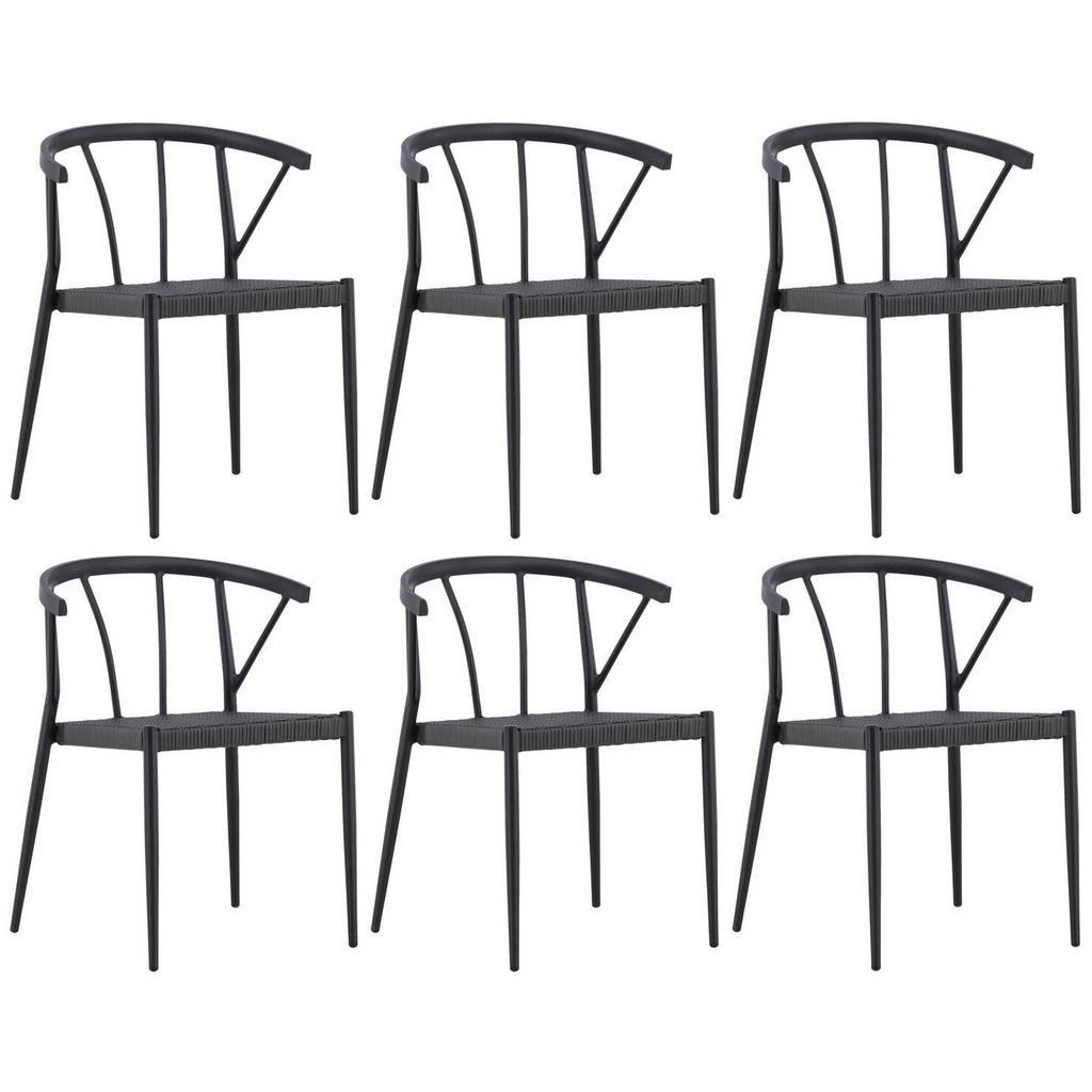 Gartensessel-set 6-tlg. Stina Metall/kunststoff