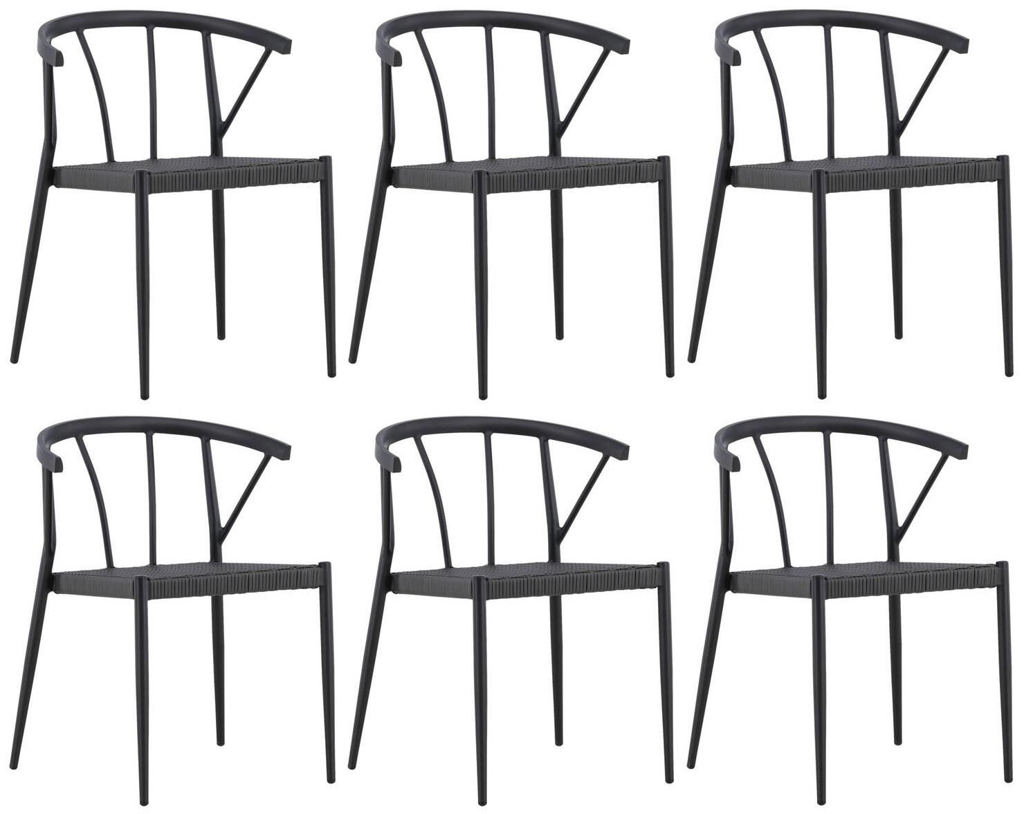 Gardenson Gartenstuhl-Set Schwarz 47x79.5x49 cm