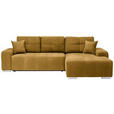 ECKSOFA in Webstoff Gelb  - Gelb/Silberfarben, Design, Kunststoff/Textil (280/194cm) - Carryhome