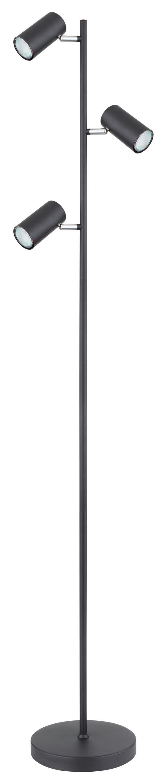 STOJACIA LAMPA, 25/23/154 cm - čierna, Design, kov (25/23/154cm)