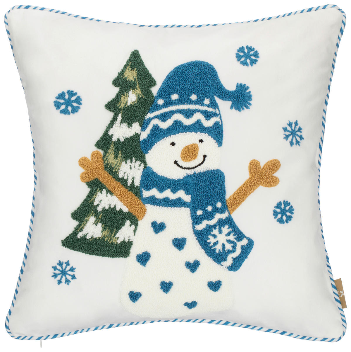 DÍSZPÁRNAHUZAT 45/45 cm  - kék, textil (45/45cm) - X-Mas