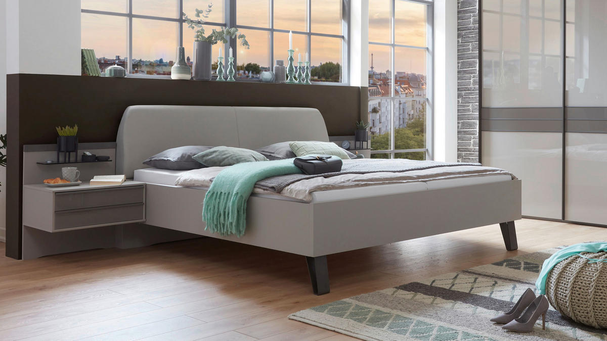 BETT 160/200 cm  in Braun, Grau   - Braun/Grau, Design, Holzwerkstoff/Textil (160/200cm) - Dieter Knoll