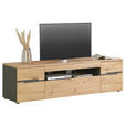 TV-ELEMENT Graphitfarben, Eiche Artisan  192/53/47 cm  - Schwarz/Graphitfarben, Trend, Holzwerkstoff/Kunststoff (192/53/47cm) - Carryhome