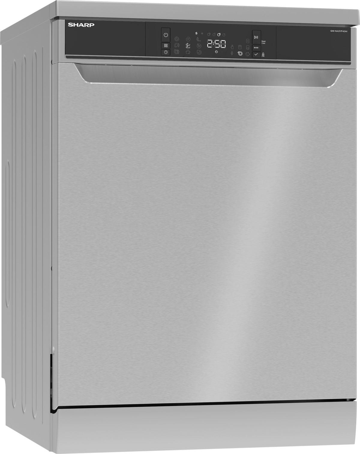 GESCHIRRSPÜLER QW-NA3YF42AI-DE  - Edelstahlfarben, KONVENTIONELL, Kunststoff/Metall (59,8/82/57cm) - Sharp