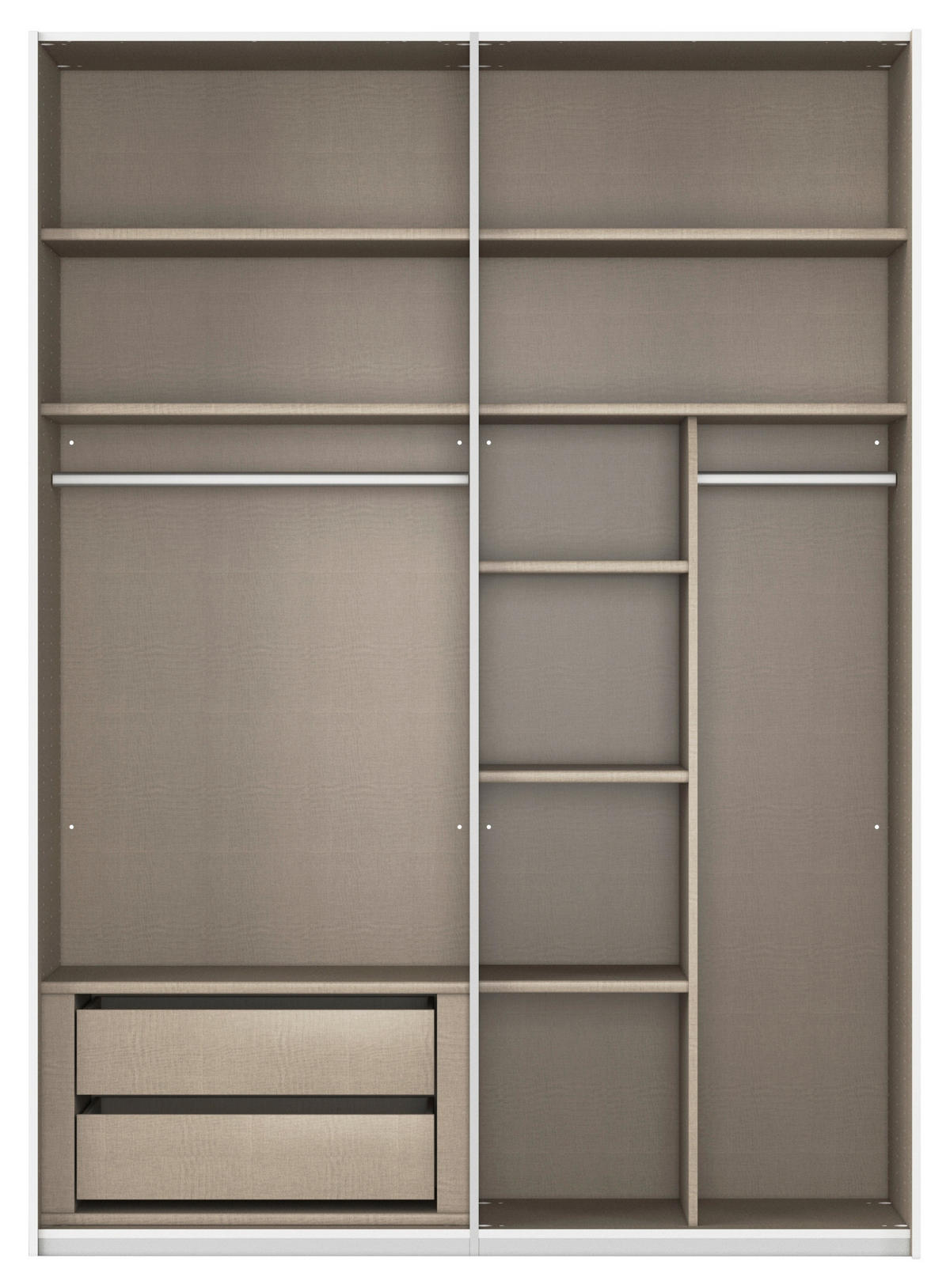 SCHWEBETÜRENSCHRANK in Weiss  - Weiss, Konventionell, Holzwerkstoff/Metall (162/223/68cm) - Novel
