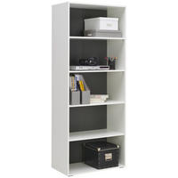 REGÁL, bílá, antracitová, 75/185,6/40 cm - bílá/antracitová, Basics, kompozitní dřevo/plast (75/185,6/40cm) - Hom`in