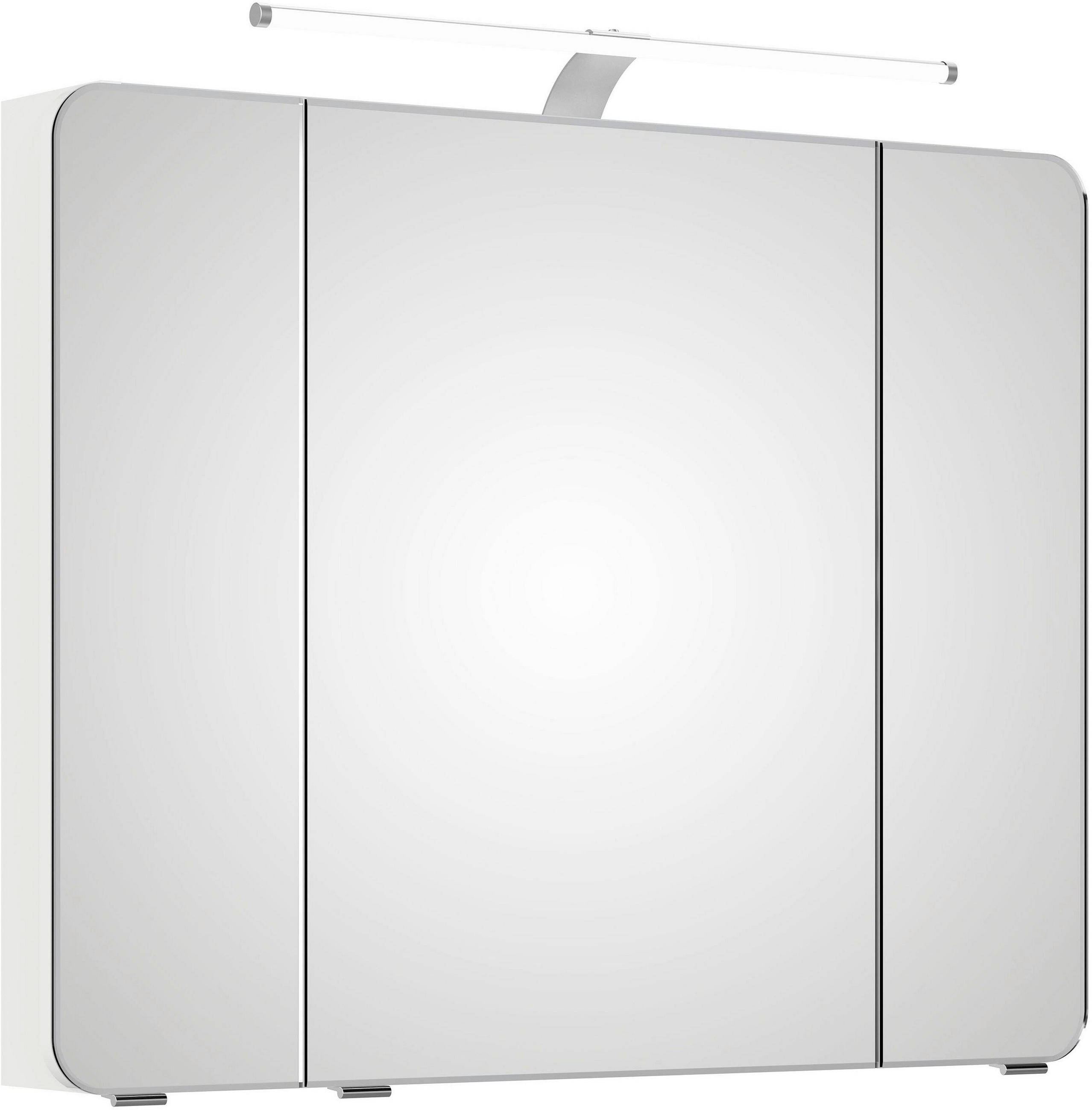 Sadena Spiegelschrank Weiß Hochglanz 90x72x17 cm