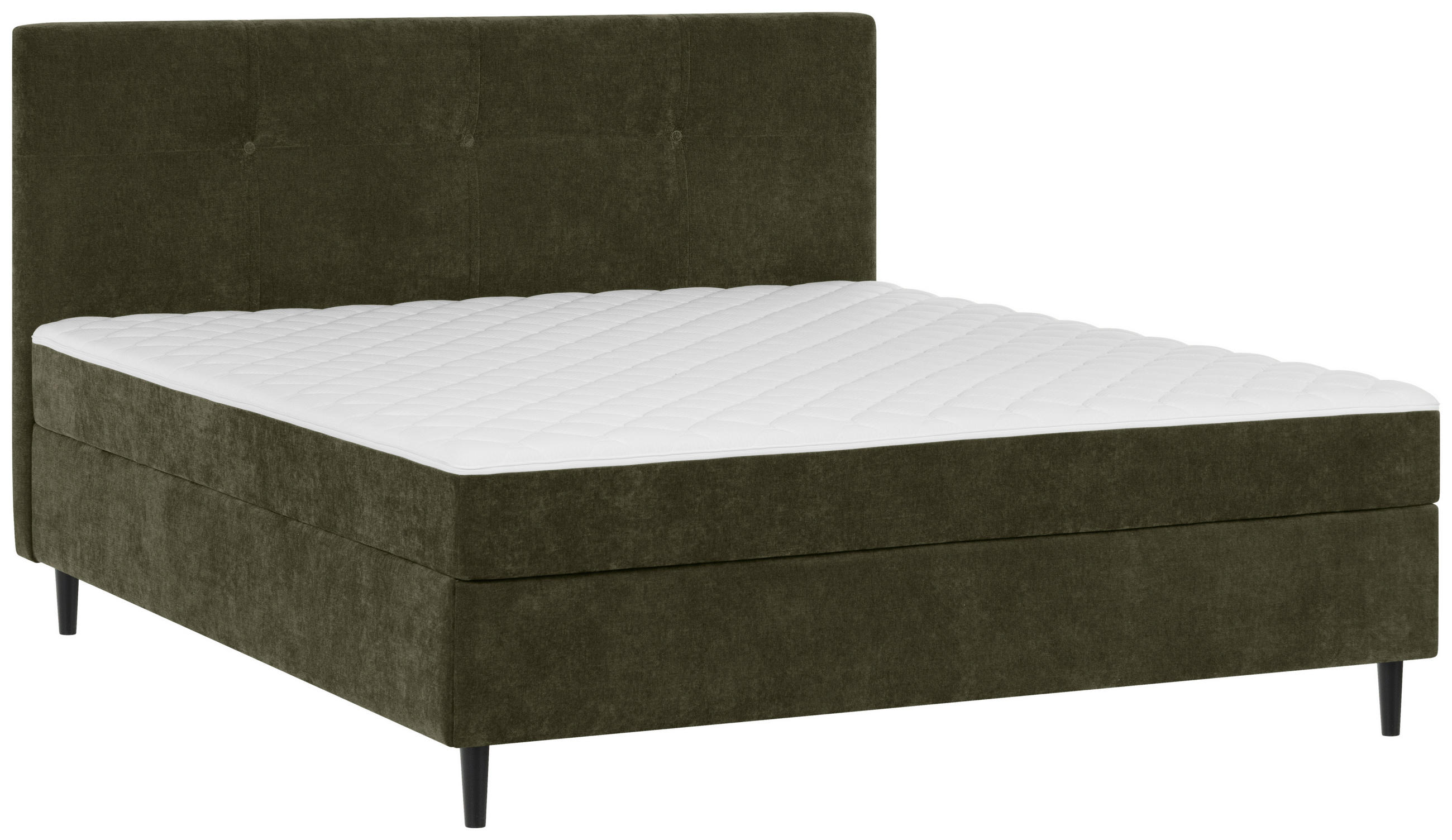 BOXBETT 140/200 cm  in Khaki  - Khaki/Schwarz, KONVENTIONELL, Holz/Textil (140/200cm) - Welnova