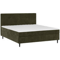 BOXBETT 120/200 cm  in Khaki  - Khaki/Schwarz, KONVENTIONELL, Holz/Textil (120/200cm) - Welnova