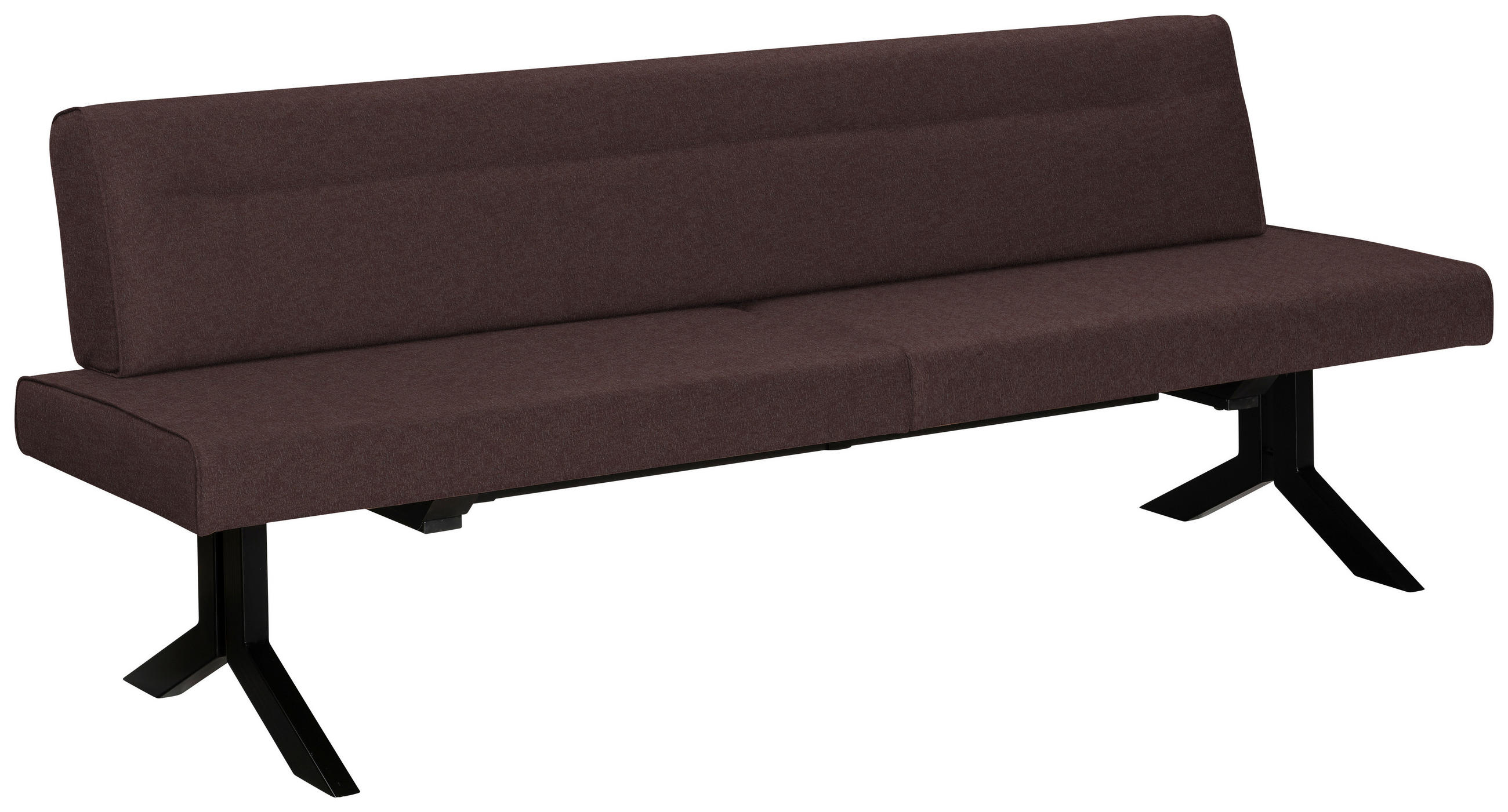 SITZBANK 220/87/70 cm  in Dunkelbraun  - Dunkelbraun/Schwarz, KONVENTIONELL, Textil/Metall (220/87/70cm) - Moderano