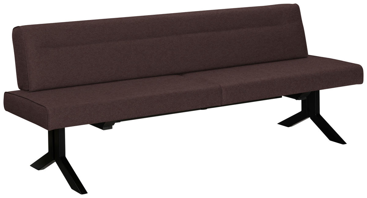 SITZBANK in Metall, Textil Dunkelbraun  - Dunkelbraun/Schwarz, Konventionell, Textil/Metall (220/87/70cm) - Moderano