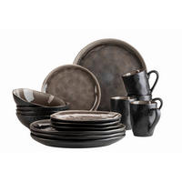 KOMBISERVICE Braun, Schwarz Niara Organic 16-teilig 4 Personen  - Schwarz/Braun, Basics, Keramik - Mäser