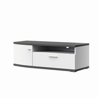 TV-ELEMENT Graphitfarben, Weiss Hochglanz  121,3/40,5/50 cm  - Weiss Hochglanz/Alufarben, Design, Holzwerkstoff/Kunststoff (121,3/40,5/50cm) - Modante